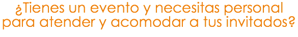¿Tienes un evento y necesitas personal para atender y acomodar a tus invitados? 